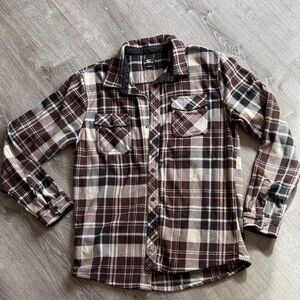 O'Neill Brown and Cream Plaid Button Down Shirt
